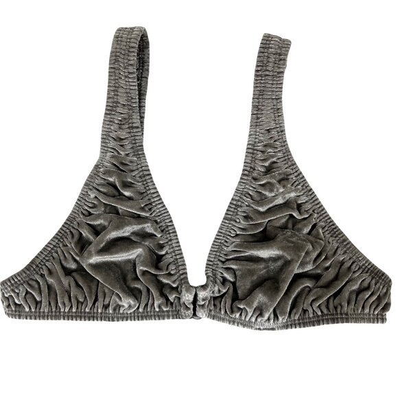 SKIMS Velvet Stretch‎ Plunge Bra Smoke Small - Picture 1 of 10